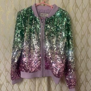 H&M Green Sequin Jacket